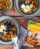 Rezeptbild: Vegane Kakao Overnight Oats mit Kuerbiskernen und Mandeln – Seeberger Shop